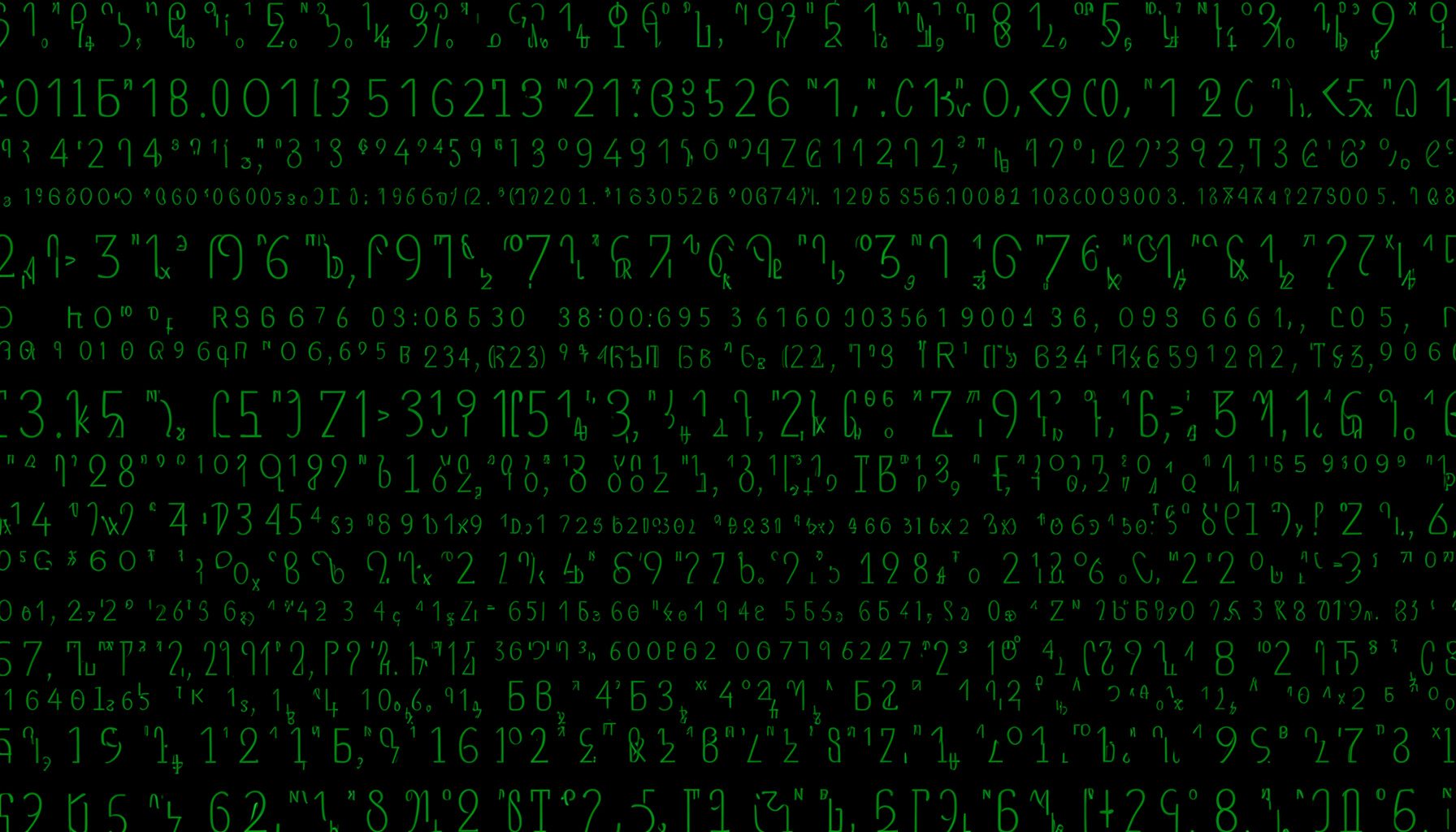 Dark abstract pattern of faint binary digits and hexadecimal numerals fading into a black background