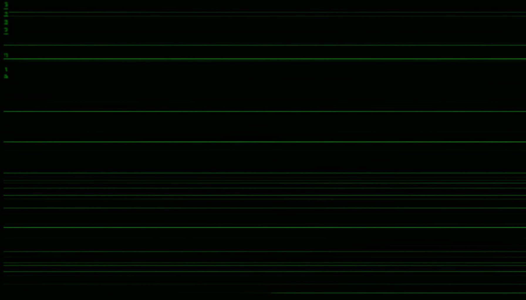 Dark moody abstract background with faint green horizontal lines suggesting a terminal screen