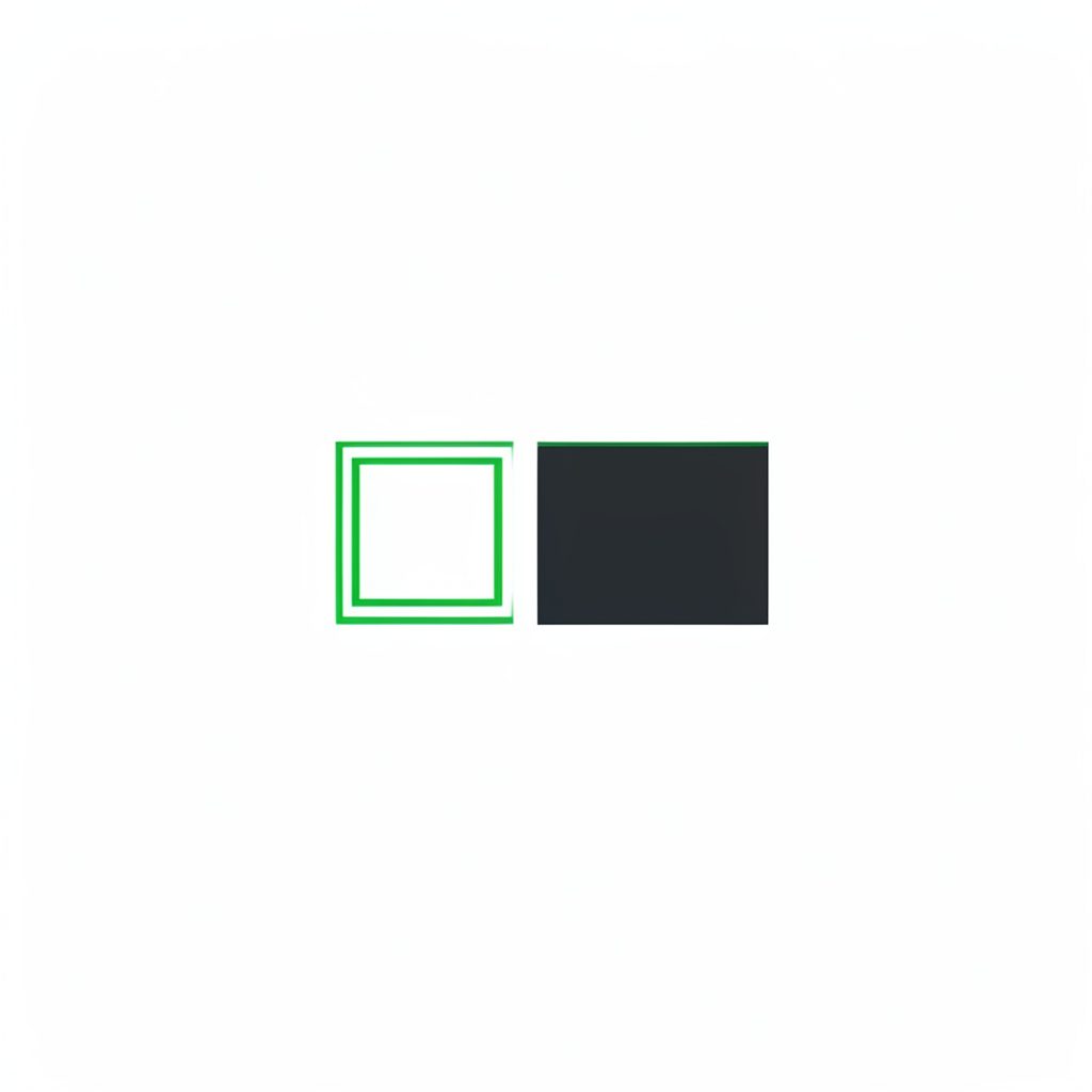 Simple geometric logo: a small green square beside a dark block, suggesting a retro computing chip or module.